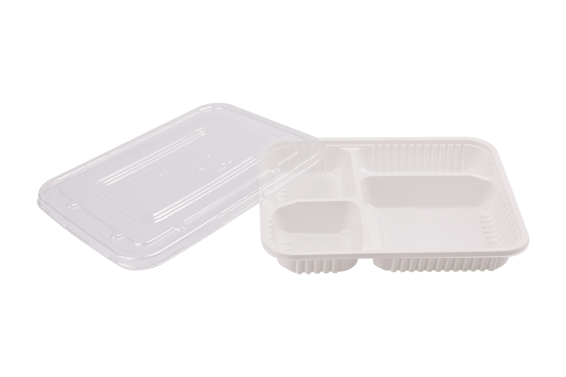 Eco-amica Plastic Quattuor Grid Prandium Box