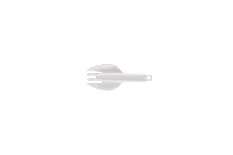 PROMPTU Plastic White Takeaway Folding Mini Location Round Spork